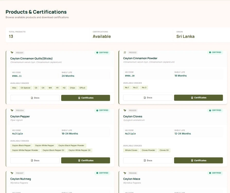 Products & Certifications